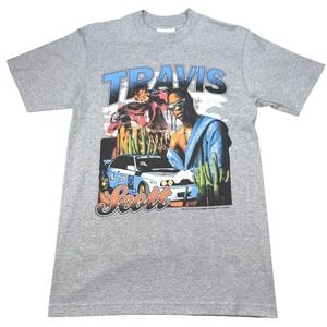 Game Changer Travis Scott Graphic Tee Men M Gray Bootleg Style Streetwear 2023
